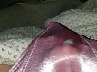 Cumming inside satin panty 