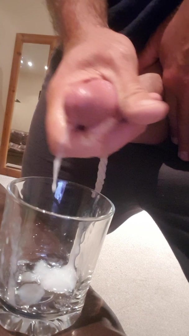 Drinking Cum From A Glass