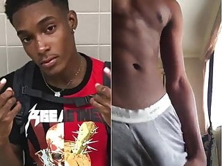 black twink shows off his long cut dick for web (52&#039;&#039;)