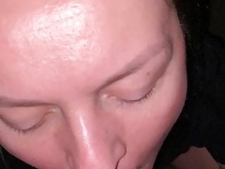 Slow-motion cum in mouth milf