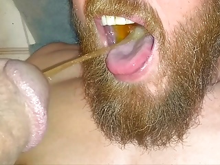 Monster Cock Stud with Beard Deep Throat, Piss, &amp; Cum