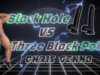 Anal Training: Black Hole VS Three Black Poles