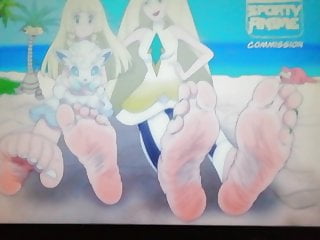 Lusamine (pokemon) Feet Cum Tribute 