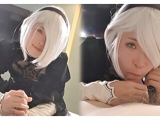 Nier Automata 2b Cosplay, Hentai Cosplayer&#039;s Blowjob And Fuck Part.7