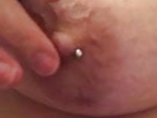 My cum princess&#039;s pierced nipple play