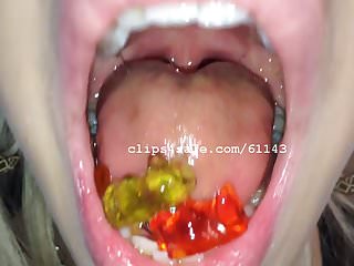 Mouth Fetish - Vyxen Eatting Gummy Bears Video 3