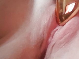 Girlfriend playing with vibrator