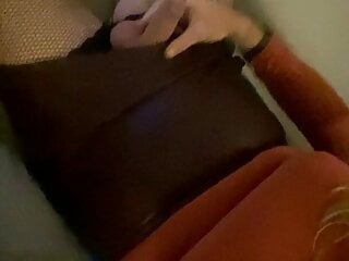 Crossdresser Cum Leather Mini Skirt big tits