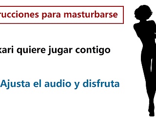 Spanish voice tell you how to masturbate. Hikari&#039;s voice.