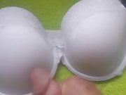 Cum on white bra