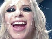 Nasty Blonde Gets Her Face Covered In Cum