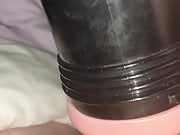 Small cock gets a quick rub before bed with fleshlight