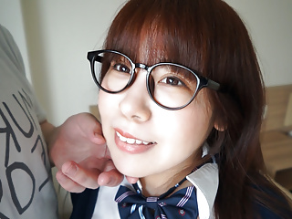  video: Very sensitive Japanese OTAKU girl with glasses