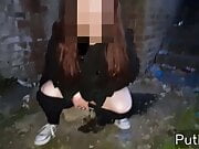 Fat British Girl Pissing In Public