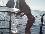Heidi Klum on a boat