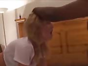 White wife gets fucked hard by black cocks in hotel room 