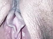 Me licking my wife's cum. 