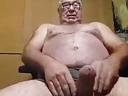 Grandpa with huge cock masturbating