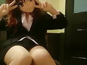 kigurumi office girl masturbating her pussy