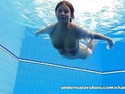 Cute Zuzanna is swimming nude in the pool