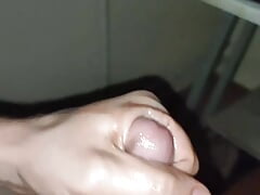 White cock, cuming very much in slow motion 