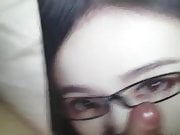 CUM ON A GLASSES GIRL