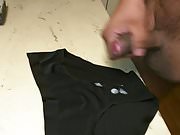 Cum on black panties