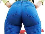 EPIC Deep CAMELTOE In TIGHT BLUE JEANS and With a BIGASS Cra