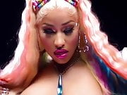 Nicki Minaj with star pasties on her huge bouncing breasts