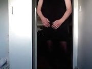 masturbating in a little black dress