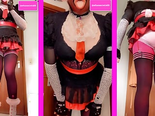 Sissy in diapers and small clitty shows off outfits compilation - elisasecrets69