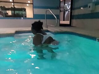 Wife in motel pool 2021...