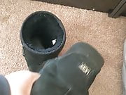 Cum over black uggs