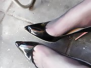 black nylon and heels!!