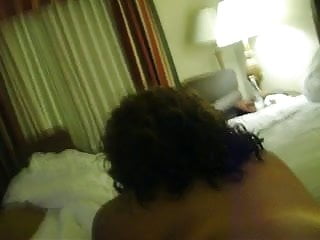 BLACK BBW IN HOTEL GETTING WHITE COCK