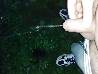 Me pissing again outdoors public gay...