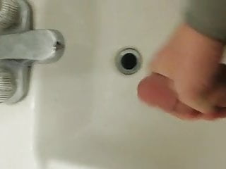 jerk and cum in a store bathroom