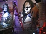 Brent Ray Fraser Penis Paints Da Vinci's Mona Lisa