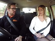 Real babe fucking teacher in car before guy cums