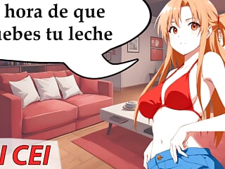 Spanish Asuna JOI CEI hentai. She wants to give you your own milk.