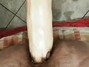 guy gets fucked by huge dildo