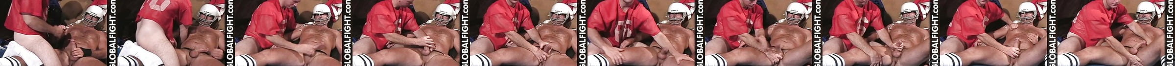 Musclehunk Football Coach Stroking Bisexual Cock Gay