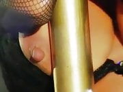 Hot Hard Nipples Fat Pussy Pole Rubbing Show