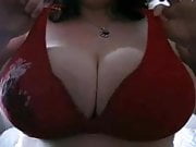 Red big boob beauty - Bigger