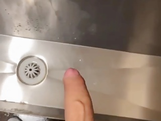 hot boy jerks off in public toilet, hot boy jerk, big dick, long dick jerk