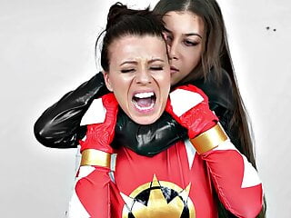  video: Lesbian Super heroes Sex Fight - Red Ranger defeated