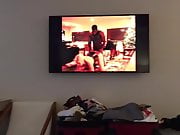 Husband watches his Hot Slut Wife get fucked on TV 
