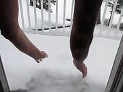 Quick dive in snow