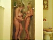 Two Lesbian Blondes One Pregnant Shower Together