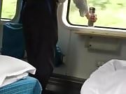 jerking in front of old man in train in Asia (25'')